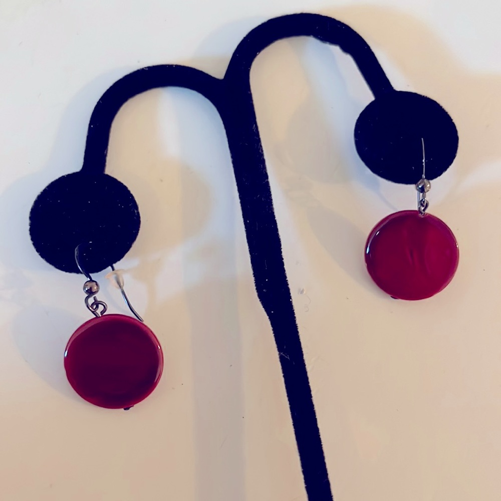Ruby costume earrings